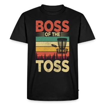 Fun Disc Golf & Ultimate Frisbee Player - Men's Premium Organic T-Shirt - black - Front - Nico (187cm)