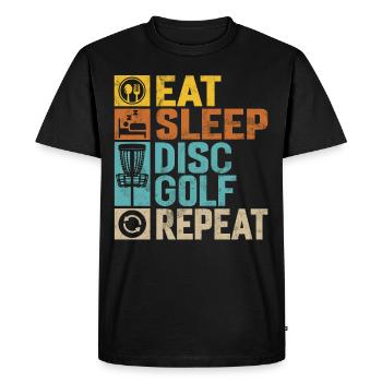 Funny Disc Golf & Ultimate Frisbee Player - Men's Premium Organic T-Shirt - black - Front - Nico (187cm)