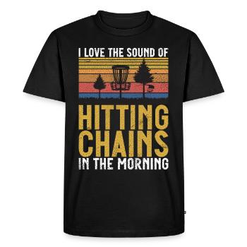 Funny Disc Golf & Ultimate Frisbee Player - Men's Premium Organic T-Shirt - black - Front - Nico (187cm)