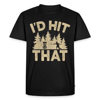 Fun Disc Golf & Ultimate Frisbee Player - Men's Premium Organic T-Shirt - black - Front - Nico (187cm)