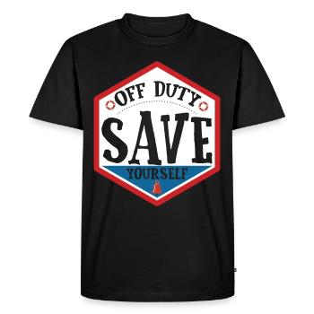 Lifeguard Off Duty Save Yourself - Men's Premium Organic T-Shirt - black - Front - Nico (187cm)