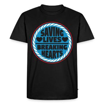 Lifeguard Saving Lives Breaking Hearts - Men's Premium Organic T-Shirt - black - Front - Nico (187cm)