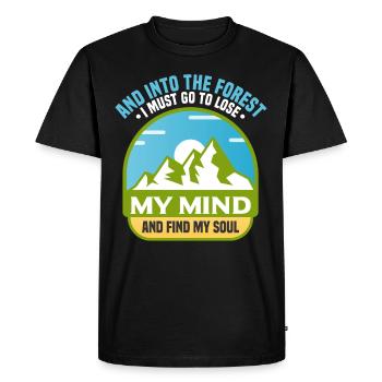 And in the forest, find my soul - Men's Premium Organic T-Shirt - black - Front - Nico (187cm)
