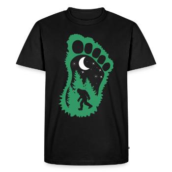 Bigfoot dans la forêt - T-shirt Premium bio Homme - noir - Devant - Nico (187cm)