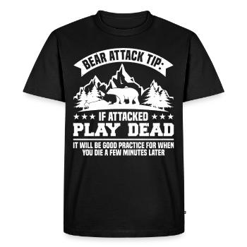 Bear attack tip for Funny Hikind and - Men's Premium Organic T-Shirt - black - Front - Nico (187cm)