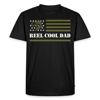 Reel Cool Dad - Men's Premium Organic T-Shirt - black - Front - Nico (187cm)