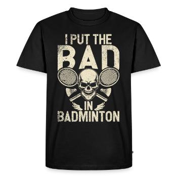 Badminton Drôle Dicton Conception de Badminton Hommes - T-shirt Premium bio Homme - noir - Devant - Nico (187cm)
