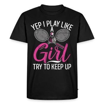 Badminton drôle de dicton de design de badminton masculin - T-shirt Premium bio Homme - noir - Devant - Nico (187cm)