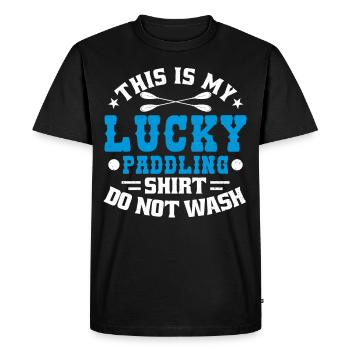 C’est mon bonheur Pagayer ne pas laver - T-shirt Premium bio Homme - noir - Devant - Nico (187cm)