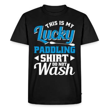 C’est mon bonheur Pagayer ne pas laver - T-shirt Premium bio Homme - noir - Devant - Nico (187cm)