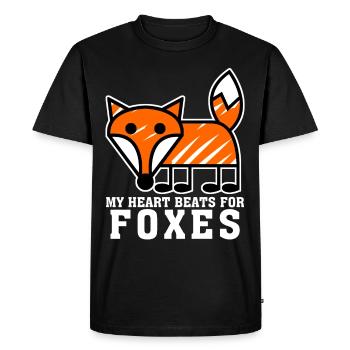 Fox saying with red fox - Men's Premium Organic T-Shirt - black - Front - Nico (187cm)