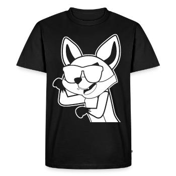 Renard avec des lunettes de soleil - T-shirt Premium bio Homme - noir - Devant - Nico (187cm)