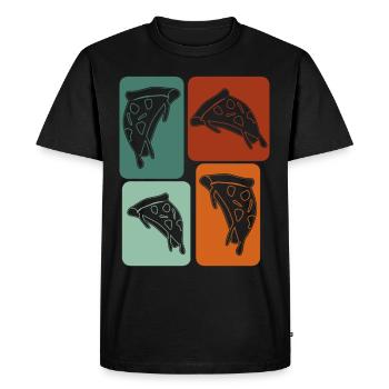 Pizza Pizzaria pizzaria pizza rétro pizza maker - T-shirt Premium bio Homme - noir - Devant - Nico (187cm)