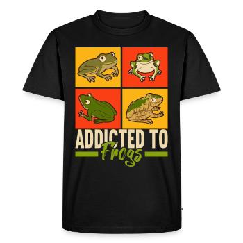 Grenouille Amphibiens Grenouilles - T-shirt Premium bio Homme - noir - Devant - Nico (187cm)