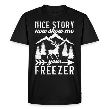 Hunting Hunter Hunting Deer - Men's Premium Organic T-Shirt - black - Front - Nico (187cm)