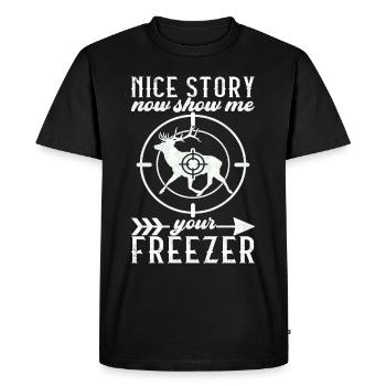 Hunting Hunter Hunting Deer - Men's Premium Organic T-Shirt - black - Front - Nico (187cm)