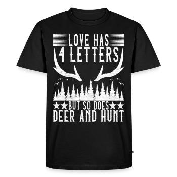 Hunting Hunter Hunting Deer - Men's Premium Organic T-Shirt - black - Front - Nico (187cm)