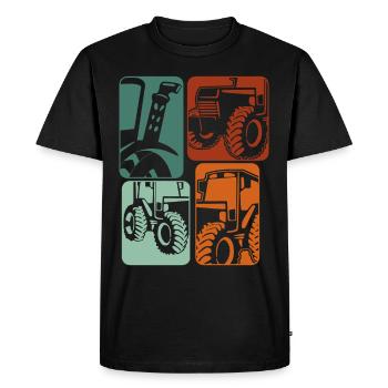 Tractor Retro Tractor Driver Tractor - Men's Premium Organic T-Shirt - black - Front - Nico (187cm)