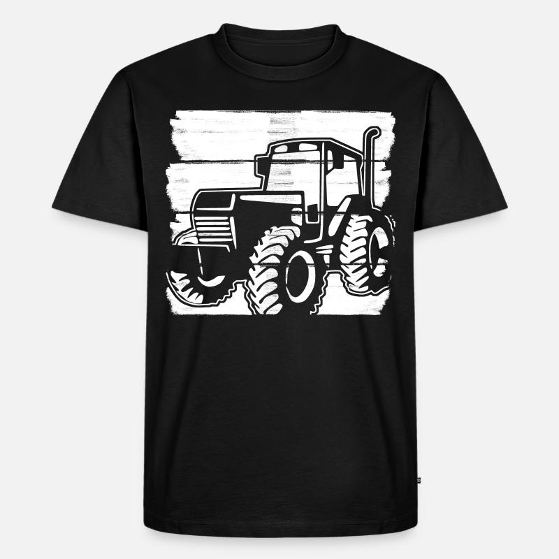 Trecker Traktor Treckerfahrer Bauer - Männer Premium Bio T-Shirt - Schwarz
