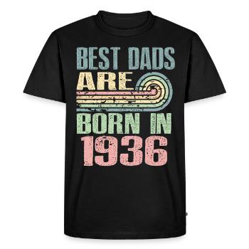 Les meilleurs pères sont nés en 1936, 87 ans, - T-shirt Premium bio Homme - noir - Devant - Nico (187cm)