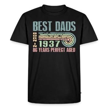 Die Besten Väter Sind 1937 Geboren, 86 Jahre Alt, - Männer Premium Bio T-Shirt - Schwarz - Vorne - Nico (187cm)