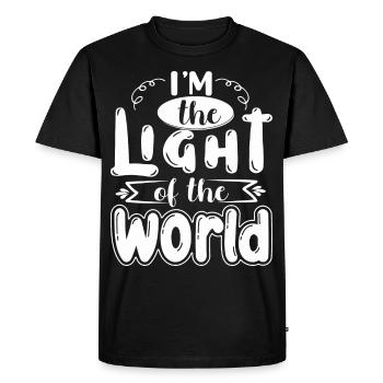 I am the light of the world, Funny saying - Men's Premium Organic T-Shirt - black - Front - Nico (187cm)