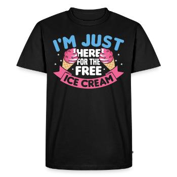 I'm just because of the free ice cream - Men's Premium Organic T-Shirt - black - Front - Nico (187cm)