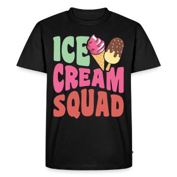 Troupe de crème glacée - T-shirt Premium bio Homme - noir - Devant - Nico (187cm)