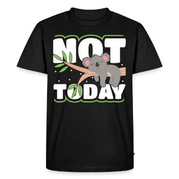 Pas aujourd’hui koala - T-shirt Premium bio Homme - noir - Devant - Nico (187cm)