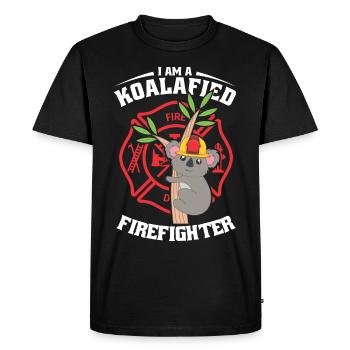 Je suis un pompier koalafié - T-shirt Premium bio Homme - noir - Devant - Nico (187cm)