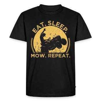 Manger dormir tondre répéter. - T-shirt Premium bio Homme - noir - Devant - Nico (187cm)