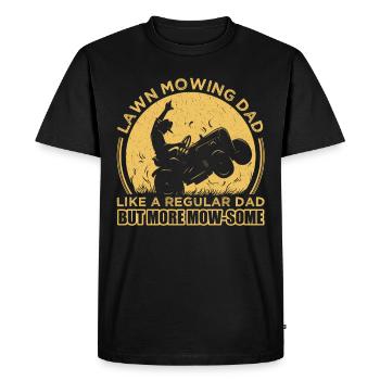 Papa tondre la pelouse - T-shirt Premium bio Homme - noir - Devant - Nico (187cm)