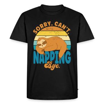 Désolé, je ne peux pas faire la sieste - T-shirt Premium bio Homme - noir - Devant - Nico (187cm)