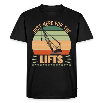 Juste ici pour les grutiers élévateurs - T-shirt Premium bio Homme - noir - Devant - Nico (187cm)