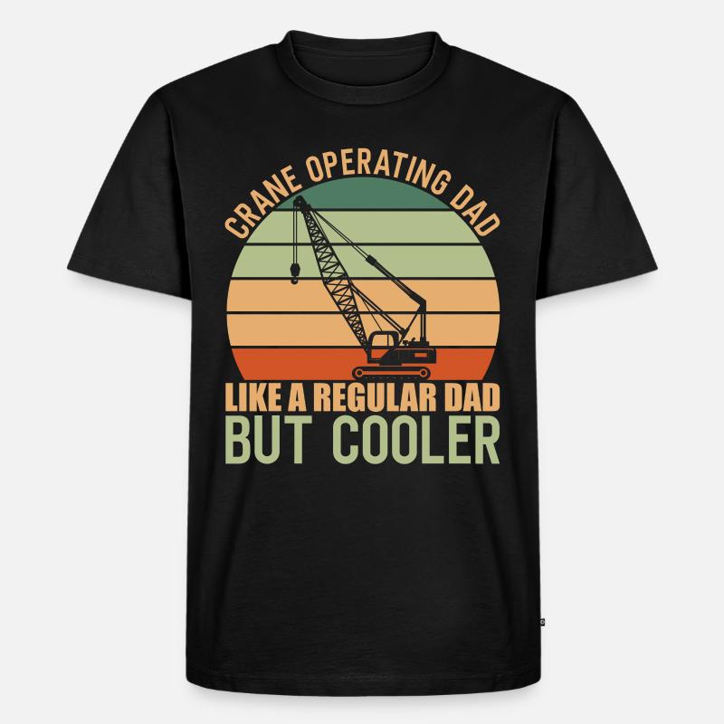Kranfahrer Crane Operating Dad - Männer Premium Bio T-Shirt - Schwarz