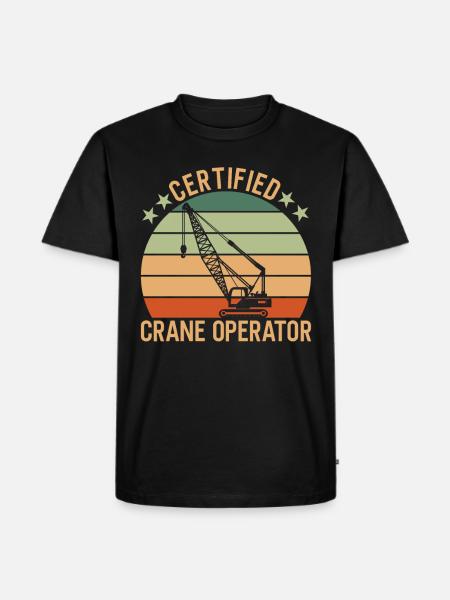 Kran Certified Crane Operator - Männer Premium Bio T-Shirt - Schwarz