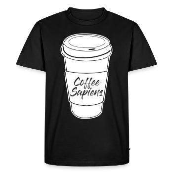 Coffee Sapiens Coffee Mug - Men's Premium Organic T-Shirt - black - Front - Nico (187cm)