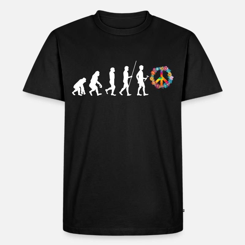 Hippie - Männer Premium Bio T-Shirt - Schwarz