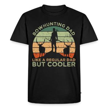 Papa chasseur à l’arc - T-shirt Premium bio Homme - noir - Devant - Nico (187cm)