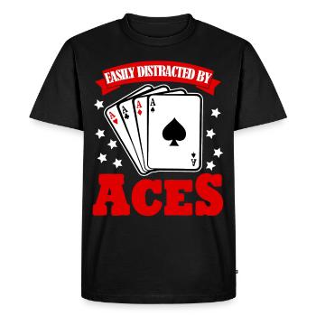 Poker Poker Cartes Joueurs de poker - T-shirt Premium bio Homme - noir - Devant - Nico (187cm)