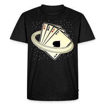 Poker Poker Cartes Joueurs de poker - T-shirt Premium bio Homme - noir - Devant - Nico (187cm)