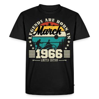Mars 1966. Cadeau d'anniversaire mars 1966. - T-shirt Premium bio Homme - noir - Devant - Nico (187cm)