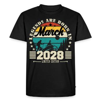 March 2028. Birthday gift March 2028. - Men's Premium Organic T-Shirt - black - Front - Nico (187cm)