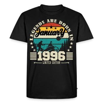 January 1996. Birthday gift January 1996. - Men's Premium Organic T-Shirt - black - Front - Nico (187cm)