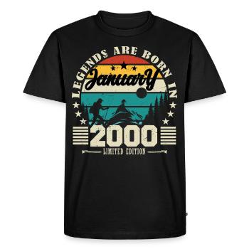 January 2000. Birthday gift January 2000. - Men's Premium Organic T-Shirt - black - Front - Nico (187cm)