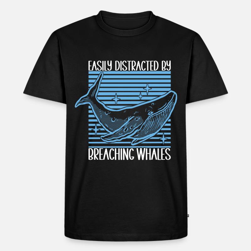 Wale Walbeobachter - Männer Premium Bio T-Shirt - Schwarz