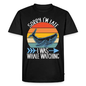 Whale Watchers - Men's Premium Organic T-Shirt - black - Front - Nico (187cm)