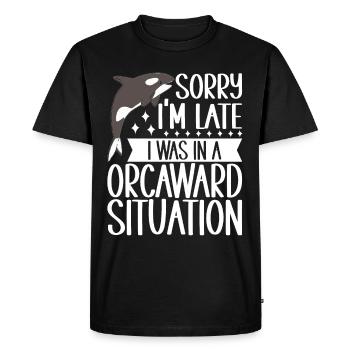 Whale Whale Watching Orca - Men's Premium Organic T-Shirt - black - Front - Nico (187cm)