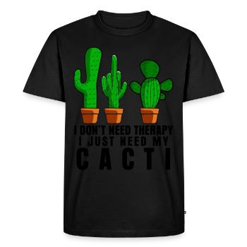 Cactus Thérapie Cactus Cactus - T-shirt Premium bio Homme - noir - Devant - Nico (187cm)