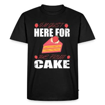 Je suis juste ici pour le gâteau aux fruits früchte kuchen - T-shirt Premium bio Homme - noir - Devant - Nico (187cm)